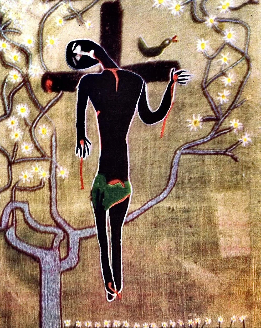 El Cristo de Quinchamalí, arpillera original de Violeta Parra